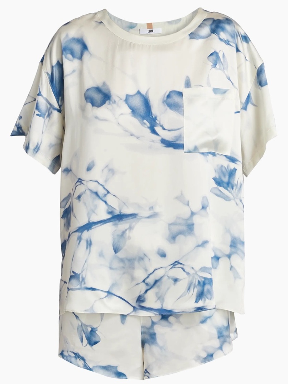 NEW Lunya Grace Dines Silk T-Shirt & Shorts PJ Set - Picture 7 of 12